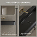 MonBlari MR-G8806-1 Black Wall-Mount Solid Surface Basin