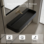 MonBlari MR-G8806-1 Black Wall-Mount Solid Surface Basin