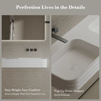 MonBlari MR-G8806-2 Solid Surface Basin Bathroom Double Wall Mount Sink 1200mm
