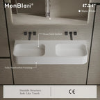 MonBlari MR-G8806-2 Solid Surface Basin Bathroom Double Wall Mount Sink 1200mm