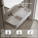 MonBlari MR-G8806-2 Solid Surface Basin Bathroom Double Wall Mount Sink 1200mm