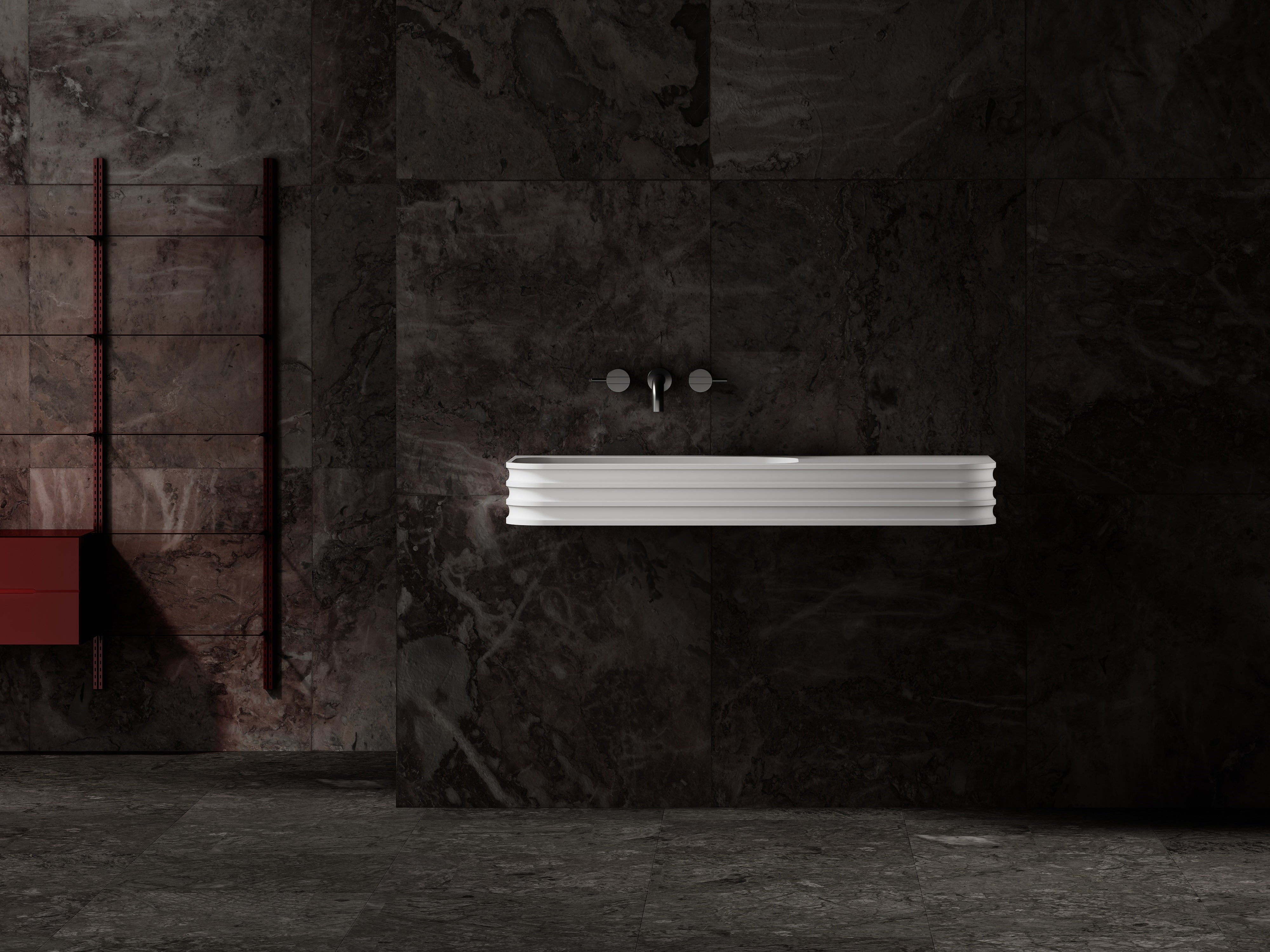 MonBlari MR-G8806-3 Solid Surface Wall-Mounted Basin Main image
