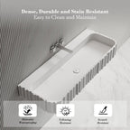 MonBlari MR-G8856-1 Fluted Solid Surface Wall-Mounted Basin