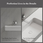 MonBlari MR-G8876-3 Fluted Design Wall-Mounted Basin Bathroom Sink