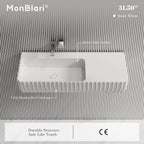 MonBlari MR-G8876-3 Fluted Design Wall-Mounted Basin Bathroom Sink