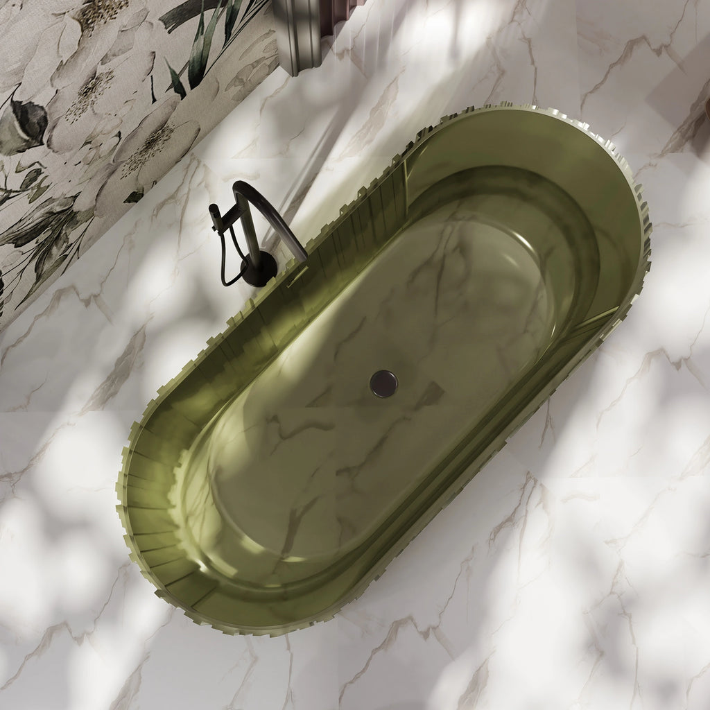 MRT88851 Fluted Wide Oval Freestanding Bath | MonBlari