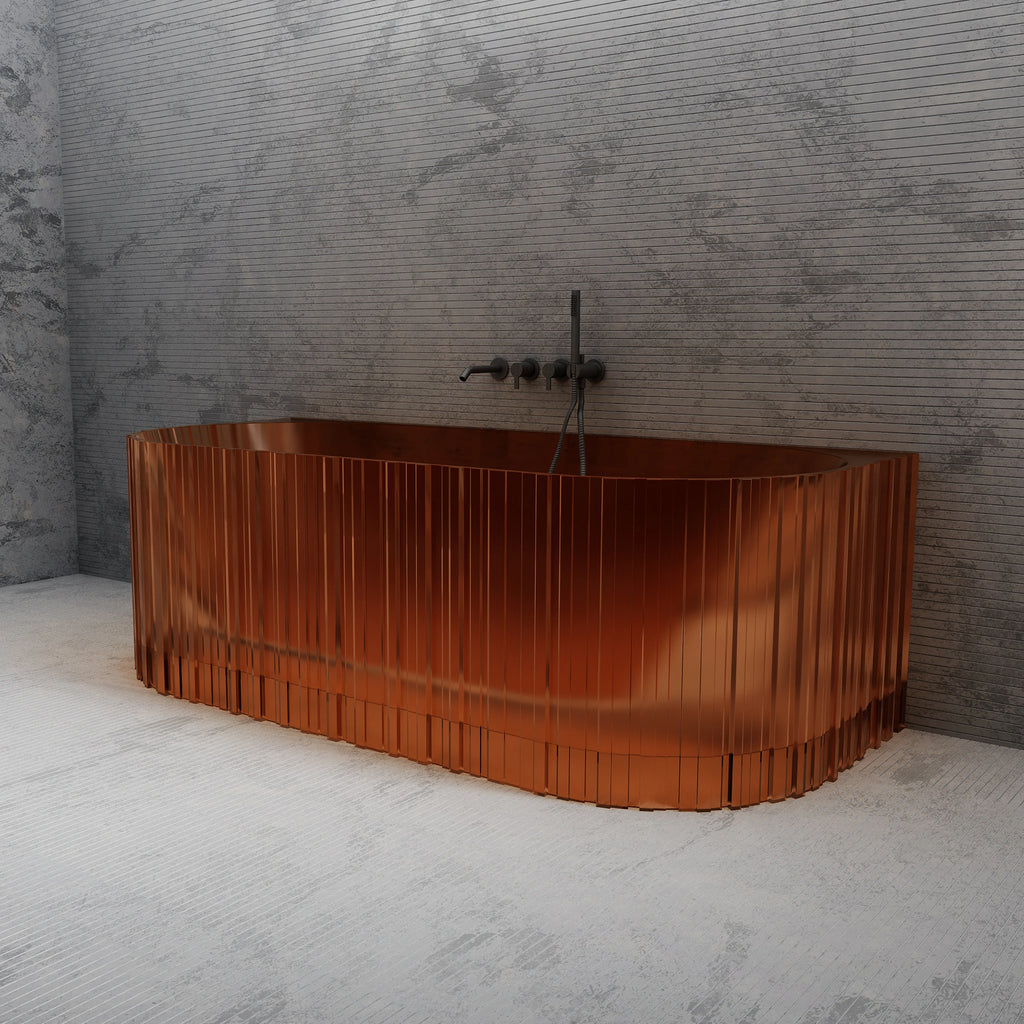 MRT88856 Fluted Oval Wall-Mounted Bath | MonBlari