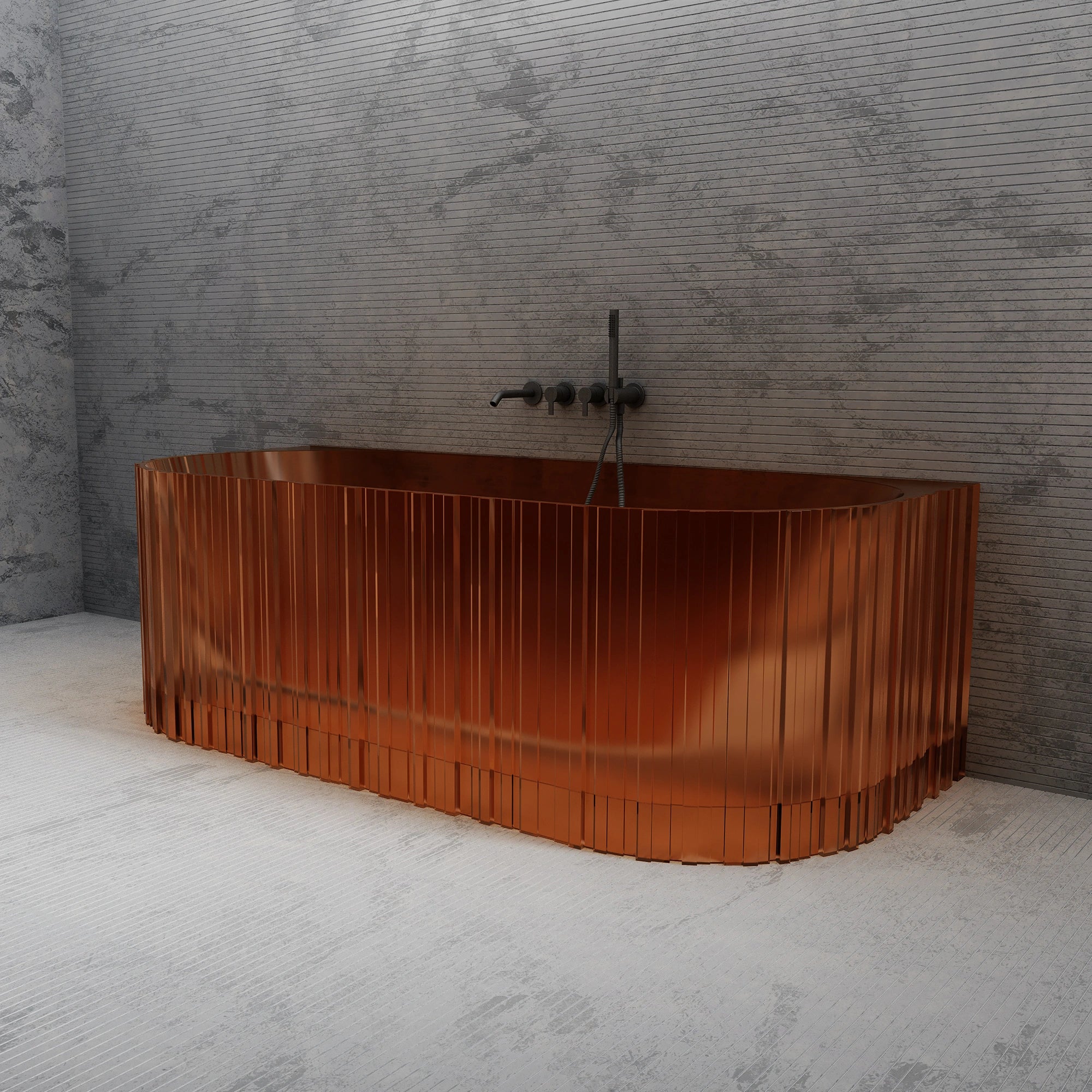 MRT88856 Fluted Oval Wall-Mounted Bath | MonBlari