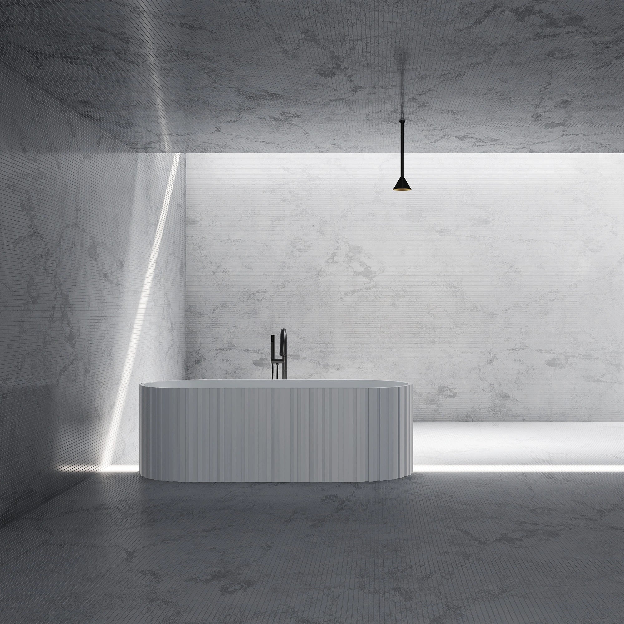 MR88851 Fluted Oval Freestanding Bath | MonBlari Front View Main image