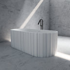 MR88851 Fluted Oval Freestanding Bath | MonBlari Diagonal View Close-up