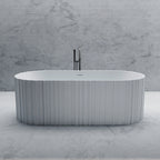 MR88851 Fluted Oval Freestanding Bath | MonBlari Front View Close-up