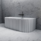 MR88856 Fluted Rectangular Wall-Mounted Bath | MonBlari Diagonal View Close-up