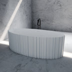 MR88857 Fluted Long Oval Freestanding Bath | MonBlari Diagonal View Close-up