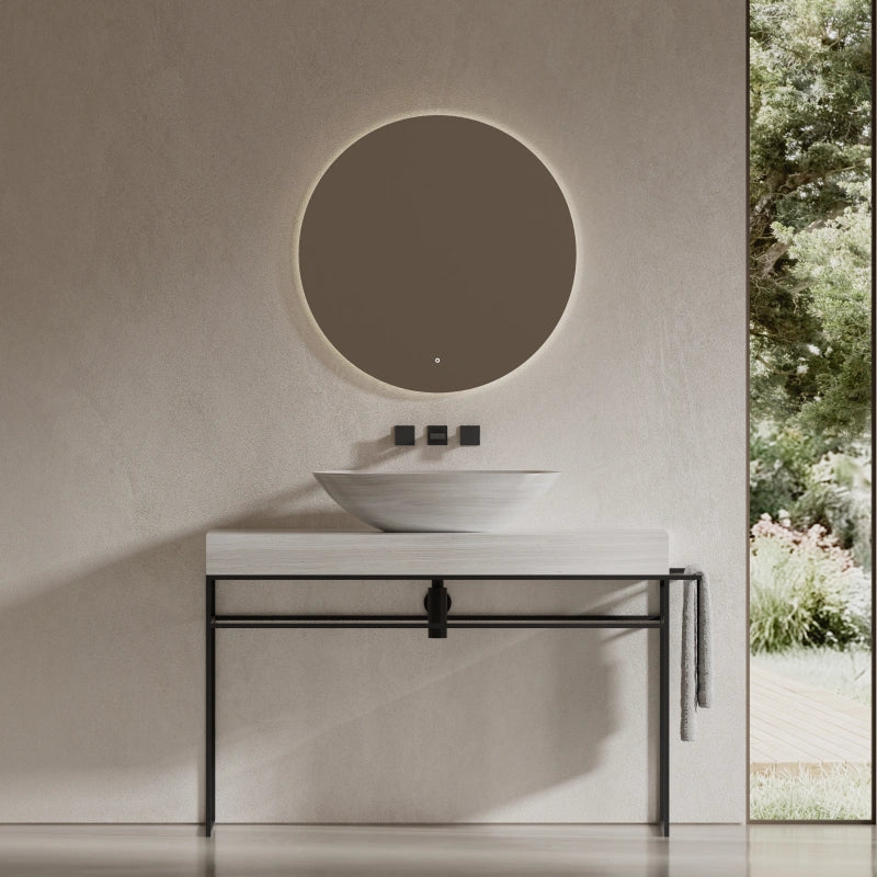 MonBlari Modern Premium Marble Oval Countertop Bathroom Basin 600mm