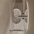 MonBlari Oval Natural Marble Countertop Fluted Washbasin 550mm