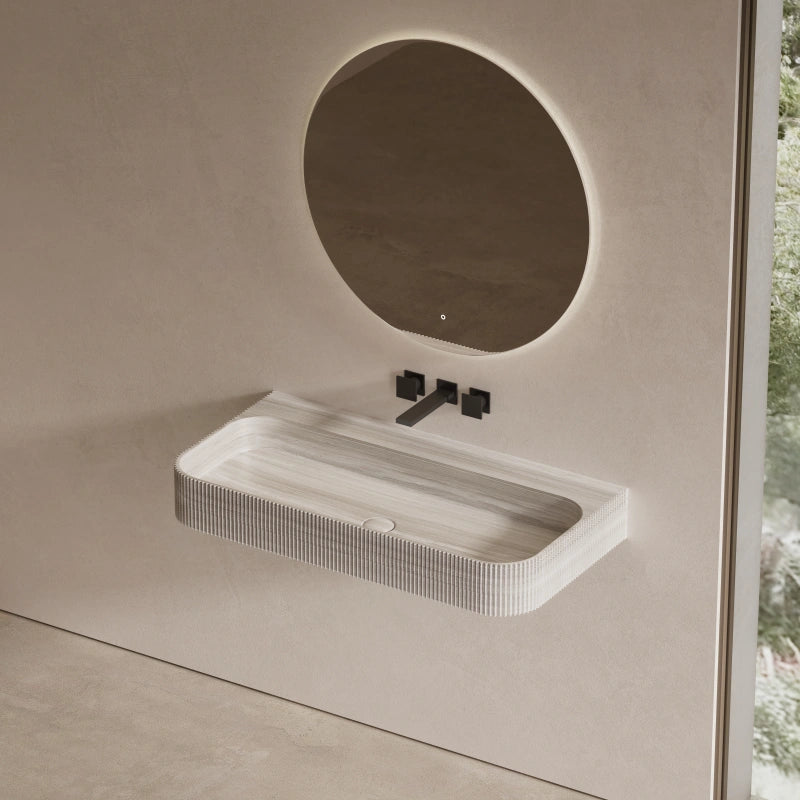 MonBlari Distinctive Rectangular Marble Wall-Mounted Basin 600–1200mm