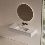 MonBlari 1000mm Large Rectangular Wall-Mounted Marble Sink for Luxury Bathrooms