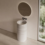 MonBlari 450mm Fluted Marble Freestanding Bathroom Basin