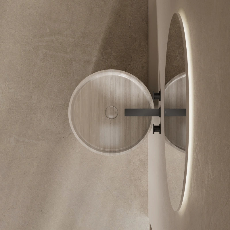 MonBlari 450mm Fluted Marble Freestanding Bathroom Basin