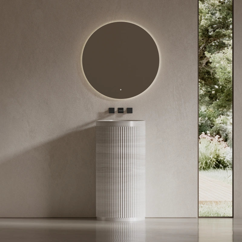 MonBlari 450mm Fluted Marble Freestanding Bathroom Basin