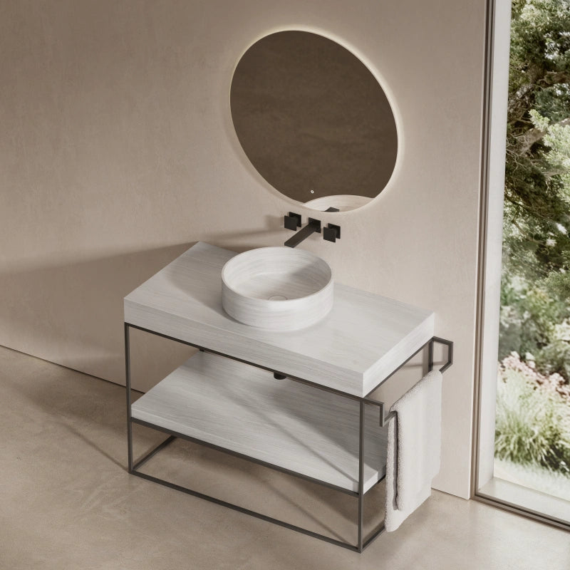 MonBlari Round Luxurious Marble Countertop Washbasin 560mm