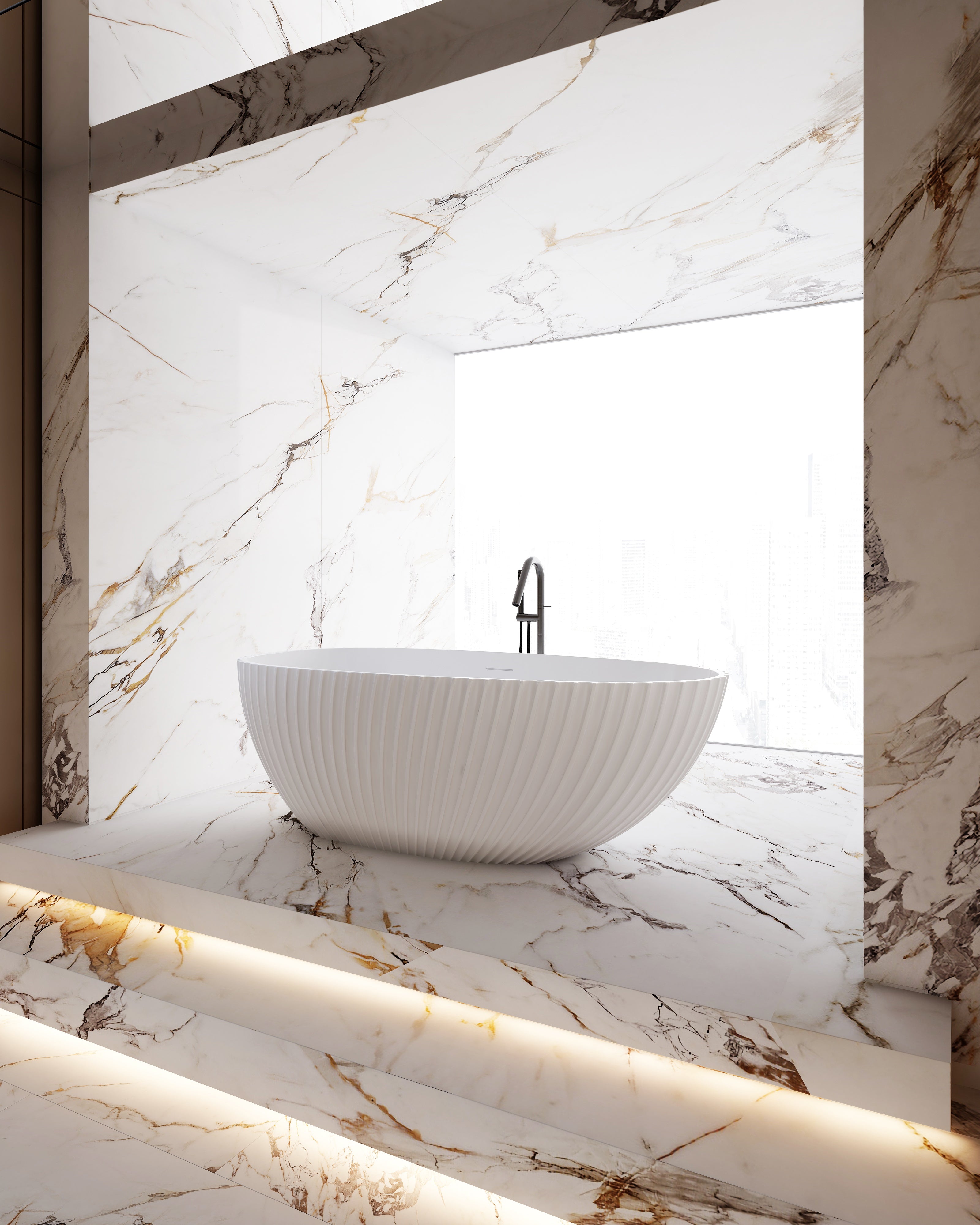 MonBlari MY-66615 Freestanding Bath Diagonal View