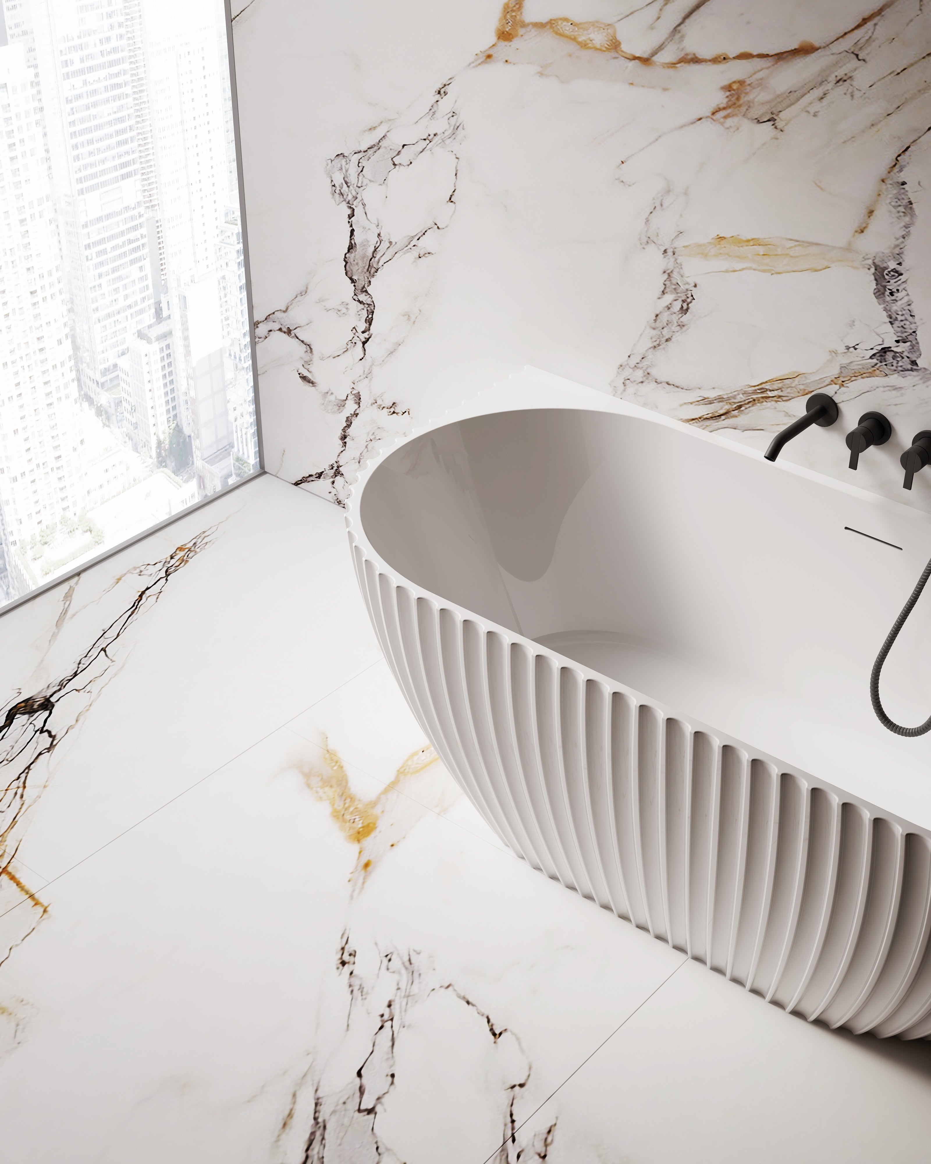 MonBlari MY-66616 Arc-shaped Wall-Mounted Bath