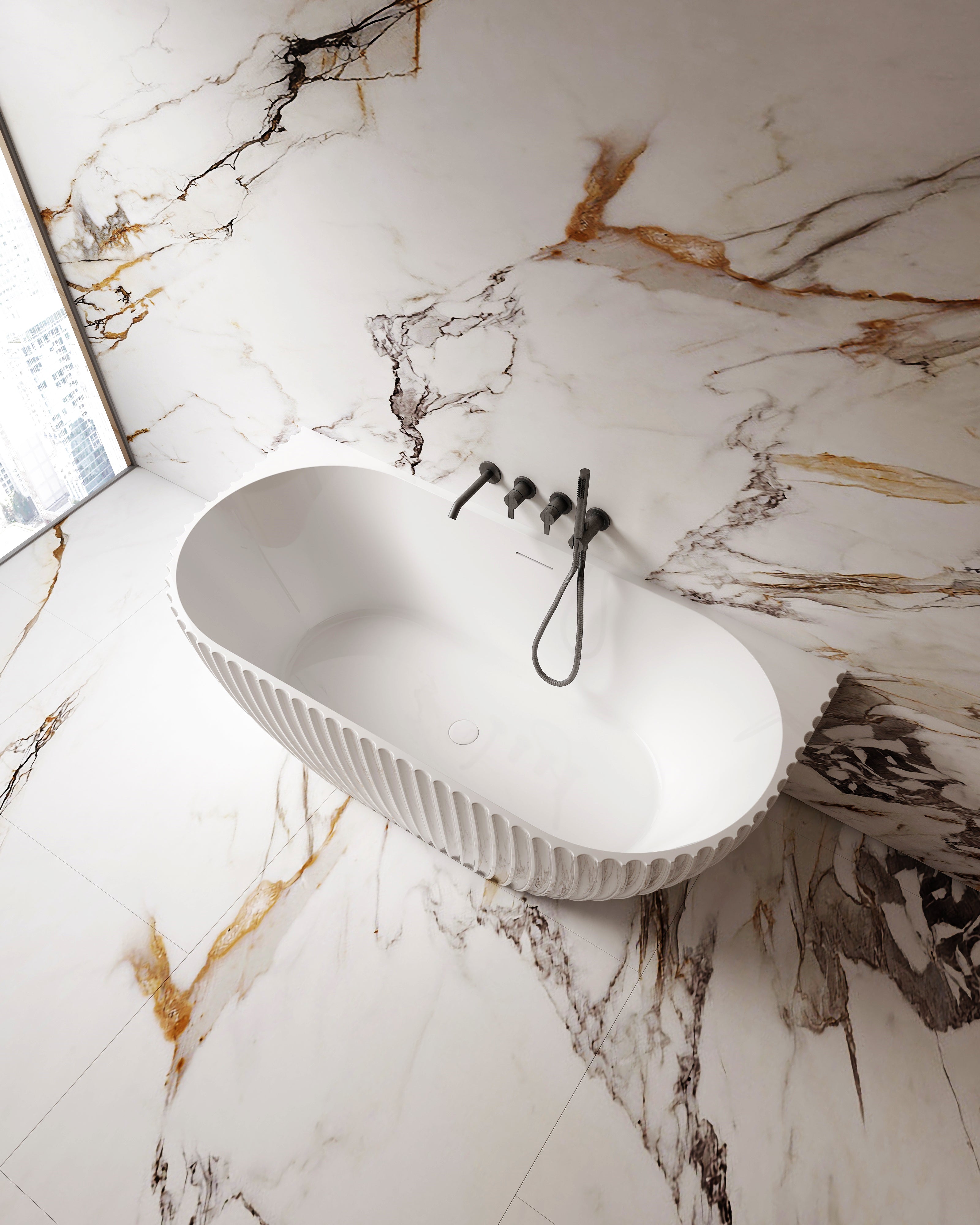 MonBlari MY-66616 Arc-shaped Wall-Mounted Bath