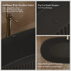 MonBlari MY‑66617 Black Acrylic Freestanding Bathtub 1500mm-1700mm