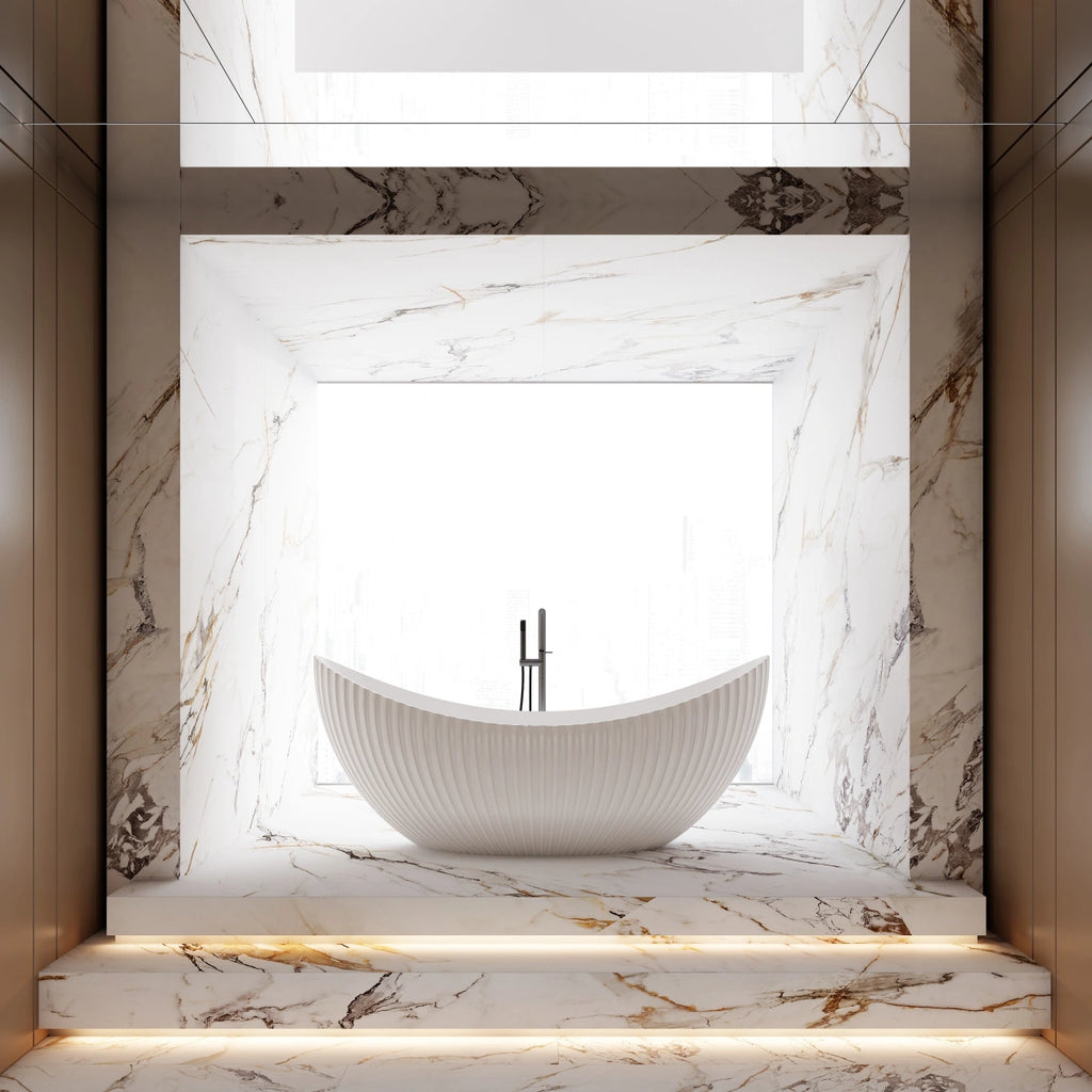 MonBlari MY‑66618 Crescent-Shaped Freestanding Bath
