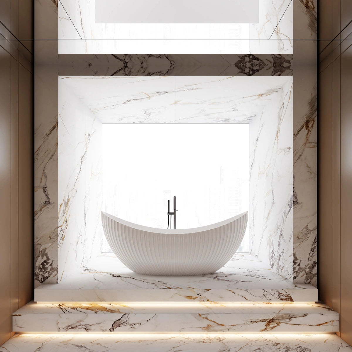 MonBlari MY‑66618 Crescent-Shaped Freestanding Bath