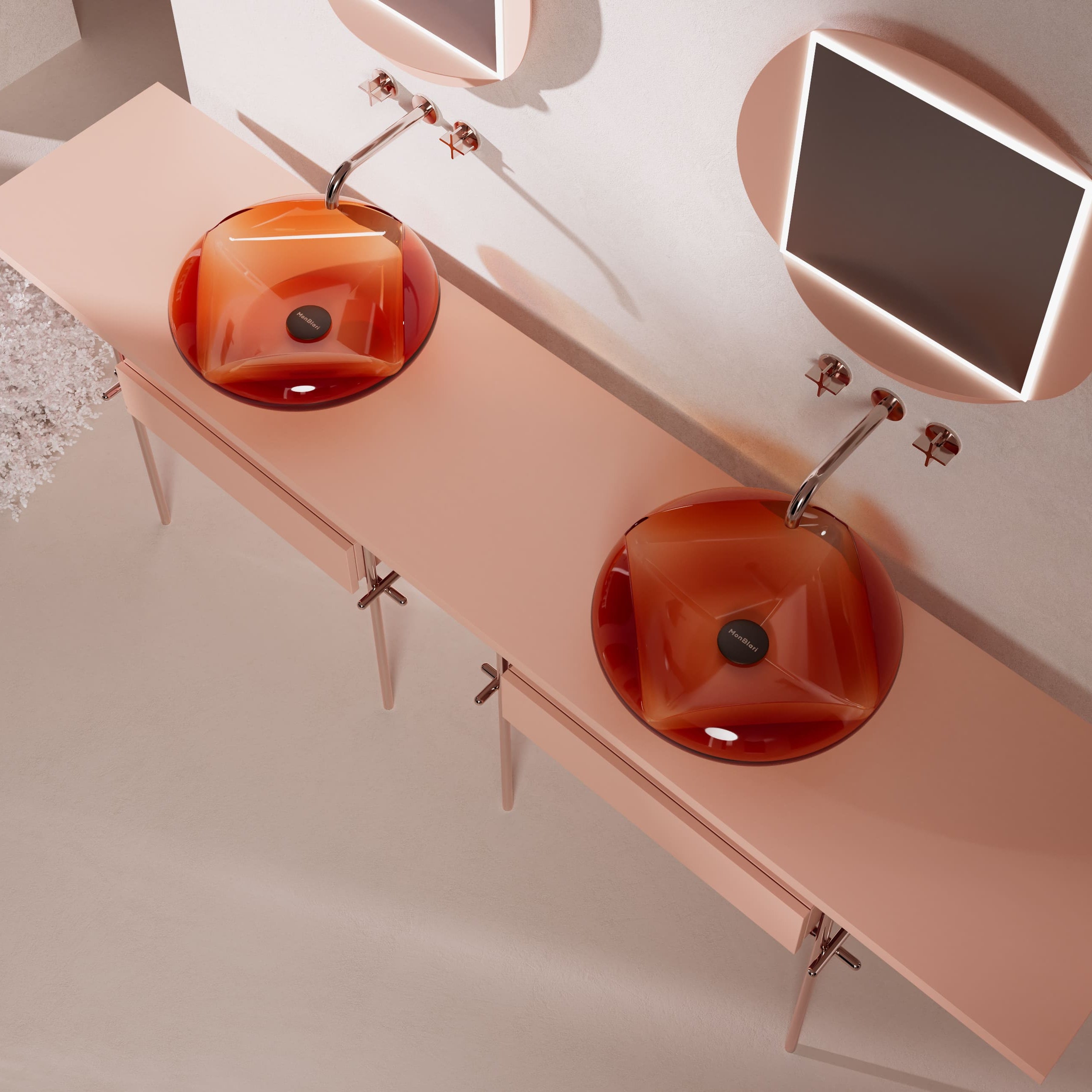 MonBlariFLOWERSeriesBathroomCabinet-PinkTable-SideTopScenario