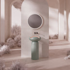 MonBlariFLOWERSeriesGreenPedestalBasinFrontViewPanorama-450x450x900mm-Scenario
