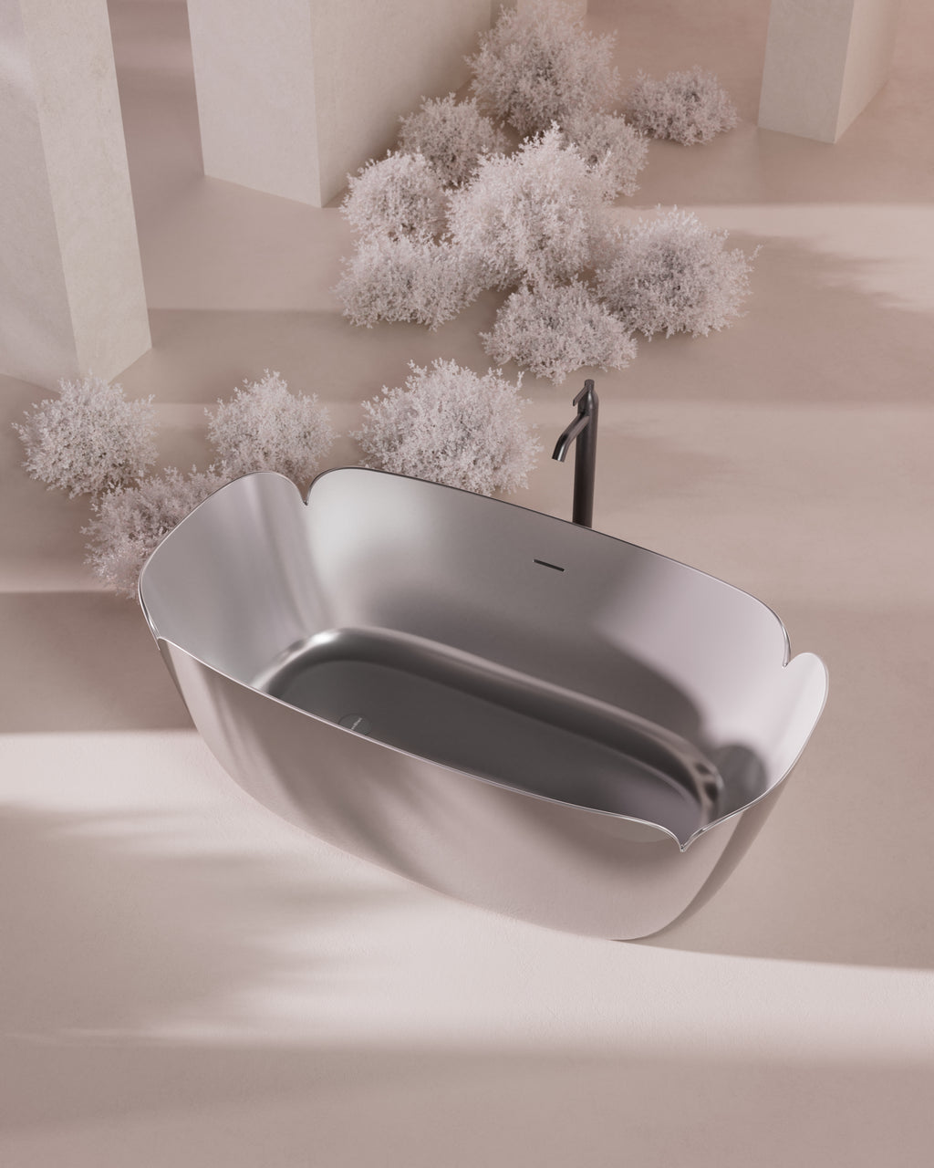 MonBlariFLOWERSeriesTitaniumGreyBathDiagonalTopViewPanorama