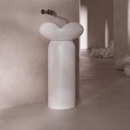 MonBlariFLOWERSeriesWhitePedesatalBasinSideViewPanorama-450x450x900mm