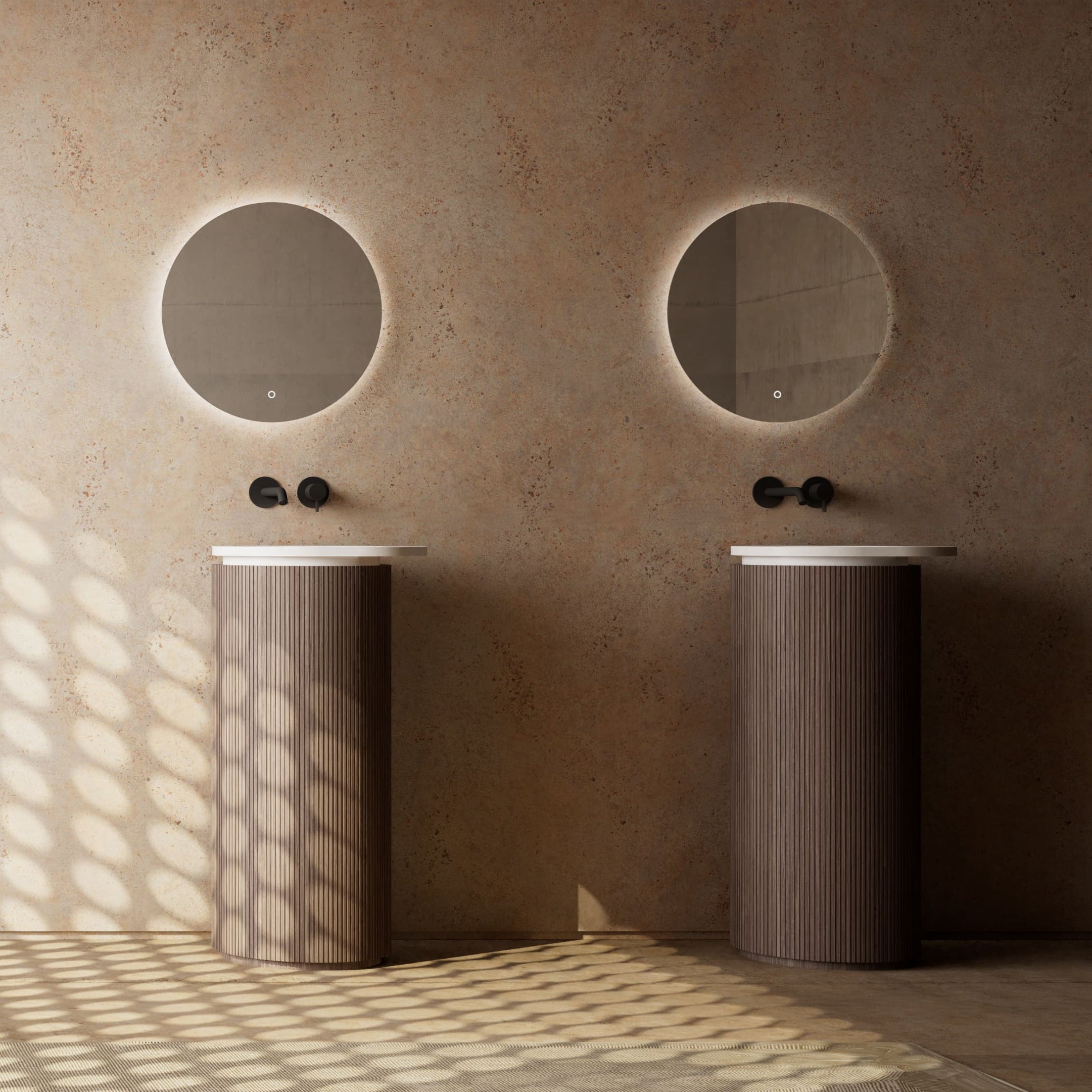 MonBlariFORESTSeriesPedestalBasinFrontViewPanorama-380x460x860mm-Scenario