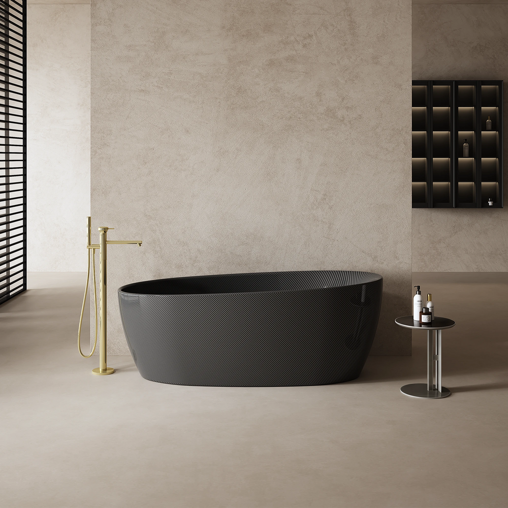 MonBlariLongOval99972CarbonFiberBathDiagonalFrontView