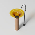 MonBlariSPRINGSeriesAmberYellow_PlaidYellowPedestalBasinDiagonalTopViewPanorama