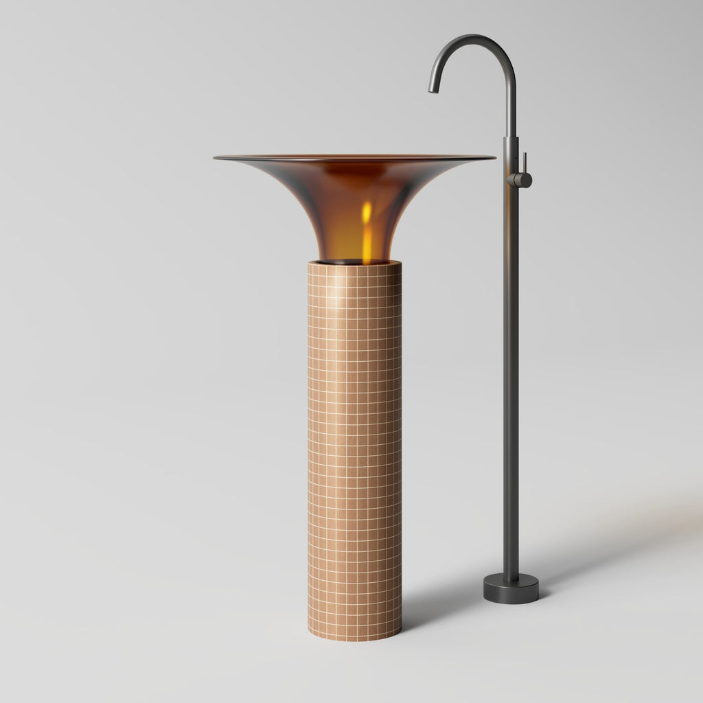 MonBlariSPRINGSeriesAmberYellow_PlaidYellowPedestalBasinDiagonalViewPanorama