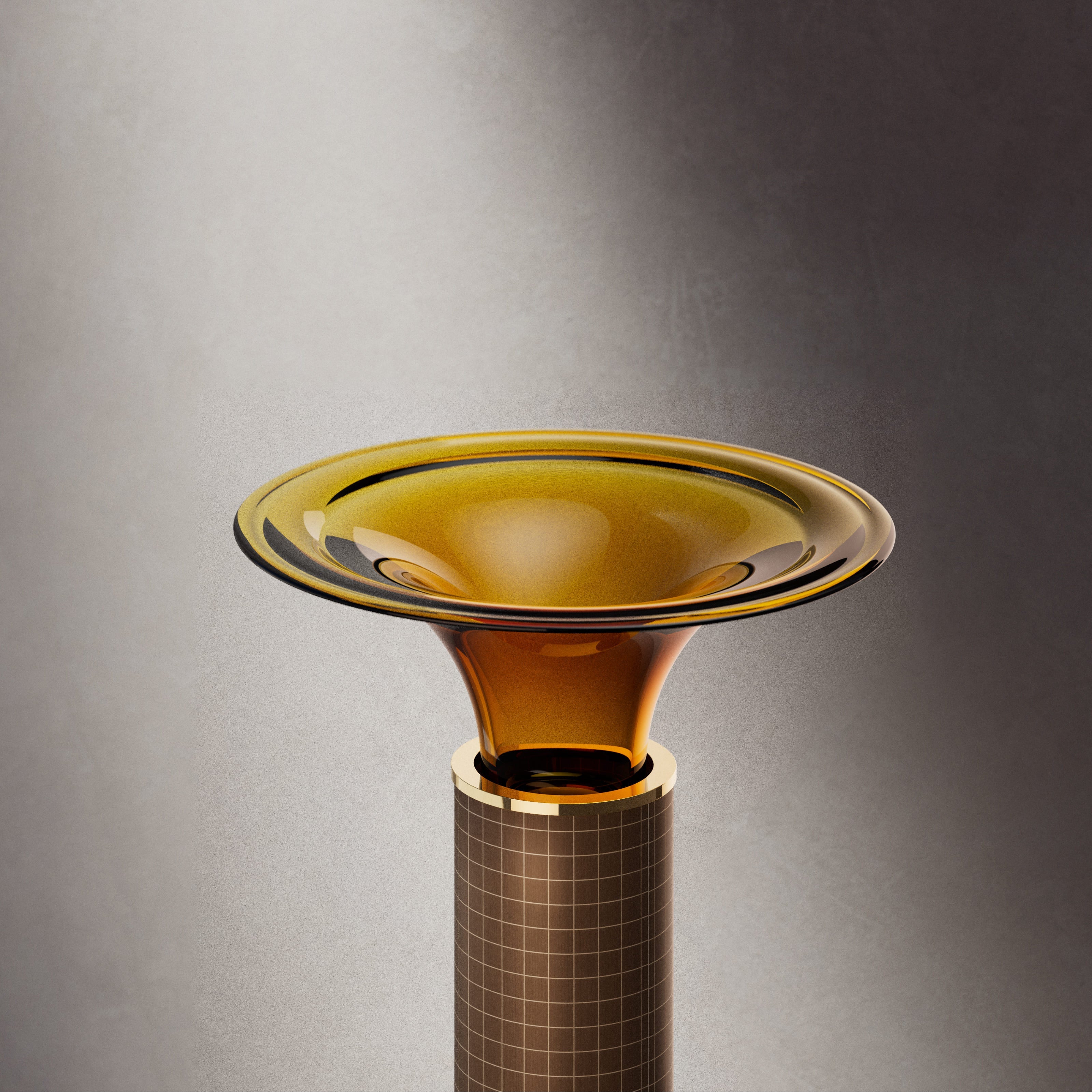 MonBlariSPRINGSeriesAmberYellow_PlaidYellowPedestalBasinSideViewClose-up