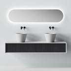 MonBlariSWINGSeriesMatteWhite_MoonstoneGreyBathroomCabinetSetFrontViewPanorama