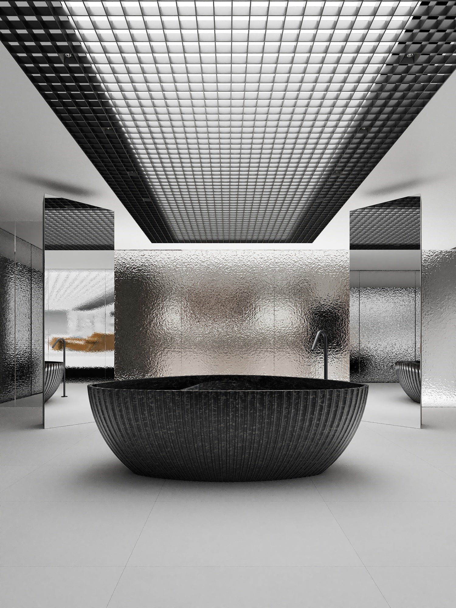 MonBlari 99910 triangle carbon fiber bath front view Main image
