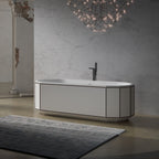 MonBlari BERYL Series Bath with Black Rim Diagonal View Panorama-1700x750x550mm-Scenario