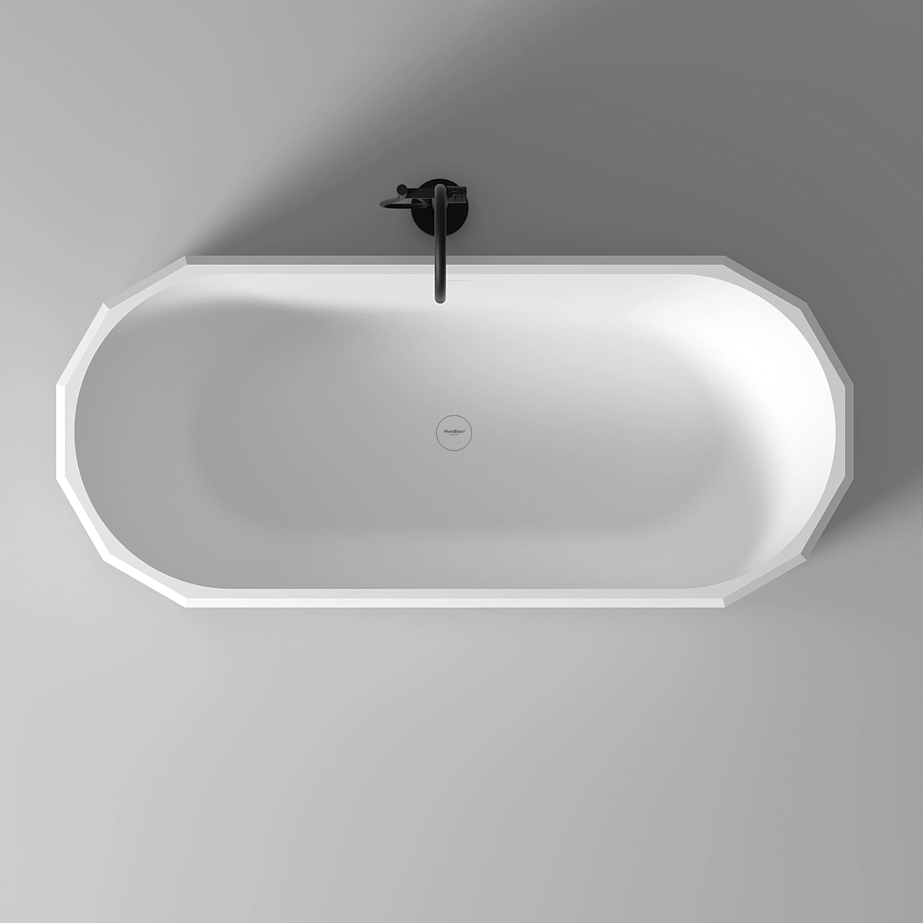 MonBlari BERYL Series Bath With Black Rim Top View Panorama-1700x750x550mm