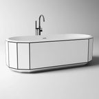 MonBlari BERYL Series Bath with Black Rim Diagonal View Panorama-1700x750x550mm