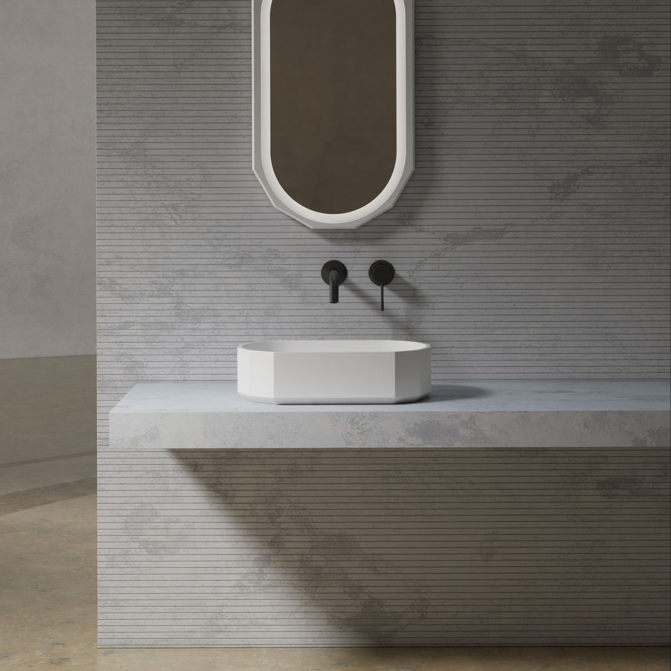 MonBlari BERYL Series Countertop Basin Front View Panorama-500x320x135mm Main image