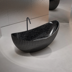 MonBlari Boat-Shaped 99918 Carbon Fiber Bath Diagonal View