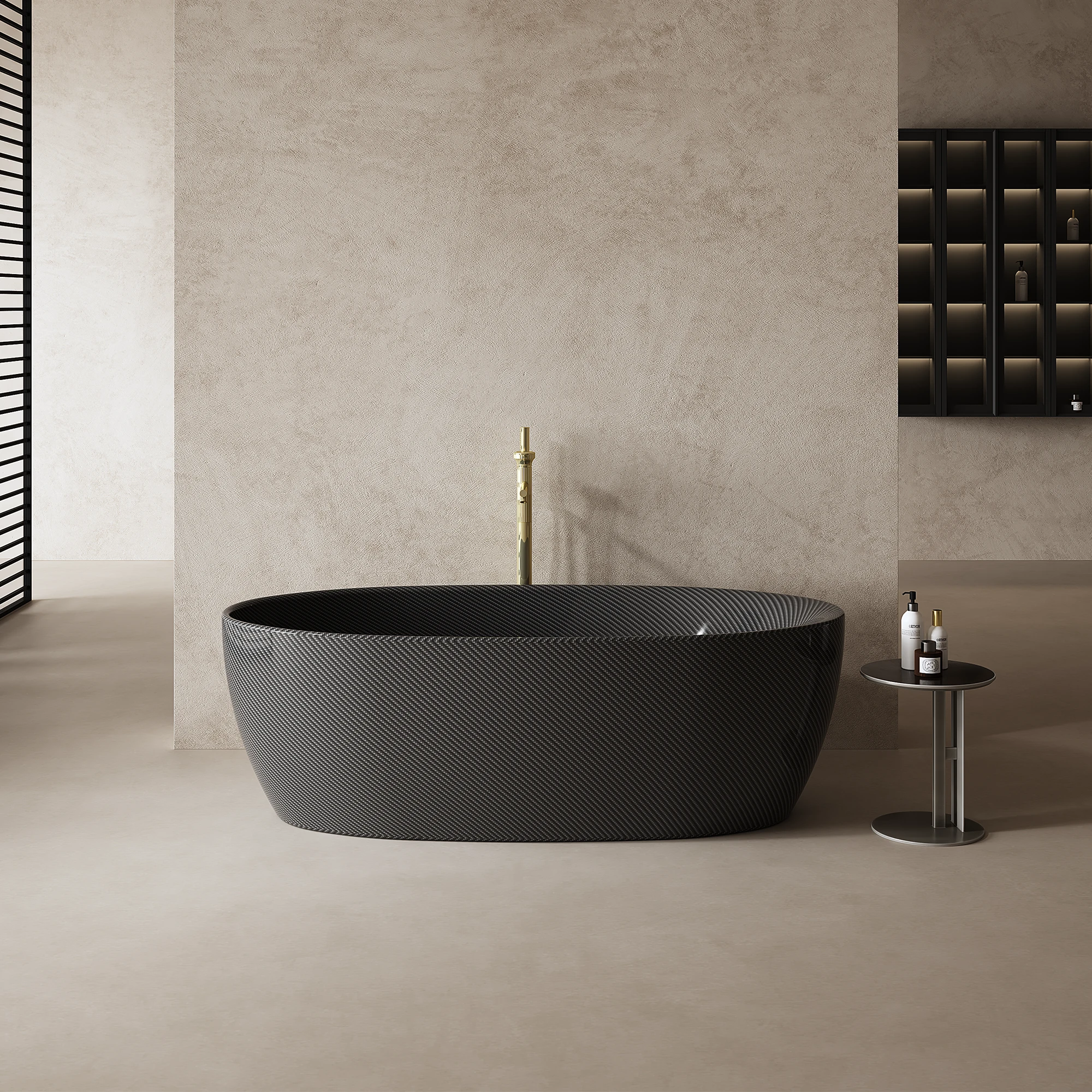 MonBlari Elliptical 99901 Carbon Fiber Bath Front View Main image
