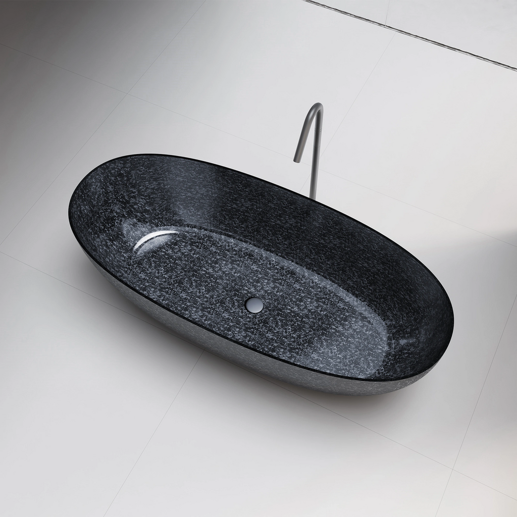 MonBlari Elliptical 99907 Carbon Fiber Bath Top View Close-up