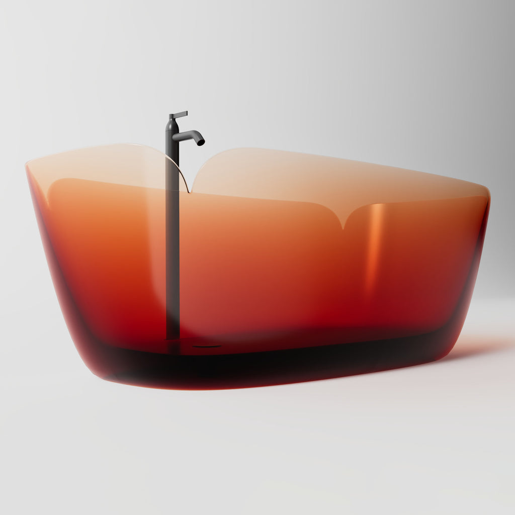 MonBlari FLOWER Series Bath Diagonal View Panorama-Wine Amber